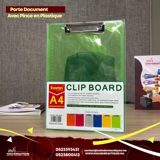 Porte Documents avec pince en plastique